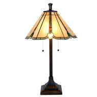 Clayre & Eef | Tiffany Tafellamp Beige Bruin ø 40x67 cm E27/max 2x60W | 5LL-6367