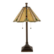Clayre & Eef | Tiffany Tafellamp Beige Bruin ø 40x67 cm E27/max 2x60W | 5LL-6367