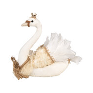 Clayre &amp; Eef | Decoratie Zwaan Wit Beige 28x14x28 cm | 65931