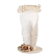 Clayre & Eef | Decoratie hoed Wit Beige 16x16x27 cm | 65932