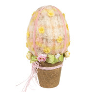Clayre & Eef | Decoratie Beeld Ei Roze Geel ø 17x33 cm | 65948