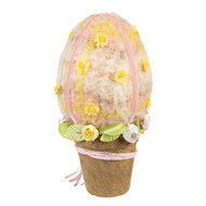 Clayre & Eef | Decoratie Beeld Ei Roze Geel ø 17x33 cm | 65948