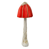 Clayre & Eef | Decoratie Paddenstoel Rood Goudkleurig ø 15x40 cm | 66164