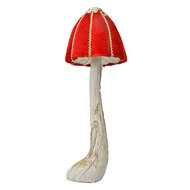 Clayre & Eef | Decoratie Paddenstoel Rood Goudkleurig ø 15x40 cm | 66164