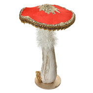 Clayre & Eef | Decoratie Paddenstoel Rood Goudkleurig ø 26x43 cm | 66165