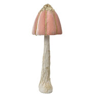 Clayre & Eef | Decoratie Paddenstoel Roze Goudkleurig ø 15x40 cm | 66170P