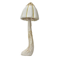 Clayre & Eef | Decoratie Paddenstoel Wit Goudkleurig ø 15x40 cm | 66170W