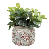Clayre &amp; Eef | Bloempot Binnen Grijs Roze &oslash; 20x15 cm | 6CE1964L