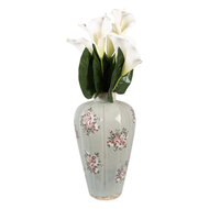 Clayre &amp; Eef | Vaas Grijs Roze &oslash; 24x40 cm | 6CE1970L