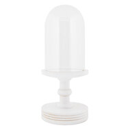 Clayre & Eef | Stolp Transparant Wit ø 14x34 cm | 6GL5059W