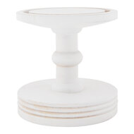 Clayre & Eef | Stolp Transparant Wit ø 17x40 cm | 6GL5060W