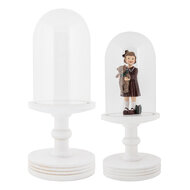 Clayre & Eef | Stolp Transparant Wit ø 17x40 cm | 6GL5060W