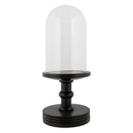 Clayre & Eef | Stolp Transparant Zwart ø 17x40 cm | 6GL5060Z