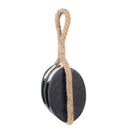 Clayre & Eef | Decoratie Katrol Zwart Bruin 17x12x12 cm | 6H2388