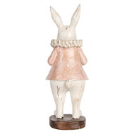 Clayre & Eef | Decoratie Beeld Konijn Beige Roze 11x10x29 cm | 6PR5478