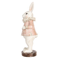 Clayre & Eef | Decoratie Beeld Konijn Beige Roze 11x10x29 cm | 6PR5478
