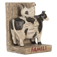 Clayre &amp; Eef | Boekensteunen set van 2 Koeien Bruin Zwart 17x10x14 cm | 6PR5480