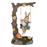 Clayre & Eef | Decoratie Konijn op Schommel Bruin 20x12x32 cm | 6PR5482