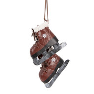 Clayre & Eef | Decoratie Hanger Schaatsen Rood Zwart 14x12x40 cm | 6Y5721
