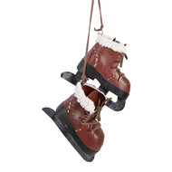 Clayre & Eef | Decoratie Hanger Schaatsen Rood Zwart 14x12x40 cm | 6Y5721