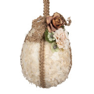 Clayre &amp; Eef | Decoratie Hanger Ei Beige Bruin &oslash; 11x17 cm | 65930