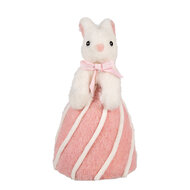Clayre &amp; Eef | Decoratie Beeld Konijn Wit Roze &oslash; 12x21 cm | 65941