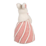 Clayre &amp; Eef | Decoratie Beeld Konijn Wit Roze &oslash; 12x21 cm | 65941
