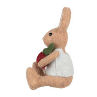 Clayre & Eef | Decoratie Beeld Konijn Bruin Rood 10x10x19 cm | 65956