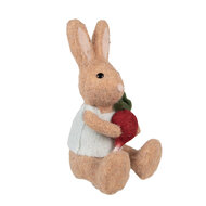 Clayre & Eef | Decoratie Beeld Konijn Bruin Rood 10x10x19 cm | 65956