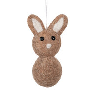 Clayre &amp; Eef | Decoratie Hanger Konijn Bruin Beige 6x7x12 cm | 65960