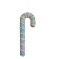 Clayre & Eef | Kerstdecoratie Hanger Zuurstok Roze Meerkleurig 13x5x34 cm | 66101L