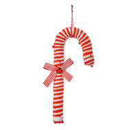 Clayre & Eef | Kerstdecoratie Hanger Zuurstok Rood Wit 10x3x26 cm | 66102S