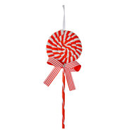 Clayre & Eef | Kerstdecoratie Hanger Lolly Rood Wit 9x2x25 cm | 66114R
