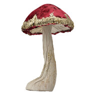 Clayre & Eef | Decoratie Paddenstoel Rood Goudkleurig ø 17x29 cm | 66171