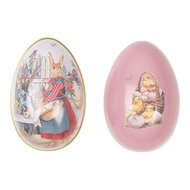 Clayre &amp; Eef | Decoratie ei Wit Roze 8x13x8 cm | 6BL0143