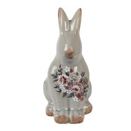 Clayre &amp; Eef | Decoratie Konijn Grijs Roze 13x10x21 cm | 6CE1968M