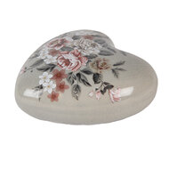 Clayre &amp; Eef | Decoratie Hart Grijs Roze 11x11x4 cm | 6CE1973