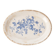 Clayre & Eef | Decoratie Bord Beige Blauw 25x18x3 cm | 6CE2020