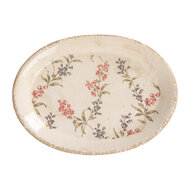 Clayre & Eef | Decoratie Bord Beige Roze 25x18x3 cm | 6CE2026