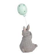 Clayre & Eef | Decoratie Beeld Konijn met Ballon Grijs Blauw 7x6x18 cm | 6PR5475