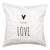 Clayre & Eef | Kussenhoes Wit Zwart 45x45 cm | BHS21
