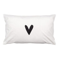 Clayre & Eef | Kussenhoes Wit Zwart 30x50 cm | BHS36-5