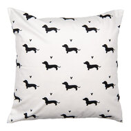 Clayre & Eef | Kussenhoes Wit Zwart 45x45 cm | PWS22