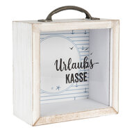 Clayre & Eef | Spaarpot Wit Bruin 15x8x18 cm | 65878