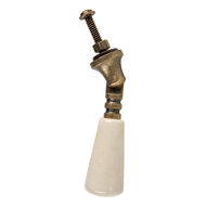 Clayre & Eef | Deurknop Beige Bruin 2x2x7 cm / S2 cm | 66057