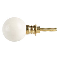 Clayre &amp; Eef | Deurknop Wit &oslash; 3x3 cm / S4 cm | 66058