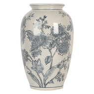 Clayre & Eef | Vaas Wit Blauw ø 17x27 cm | 6CE2074