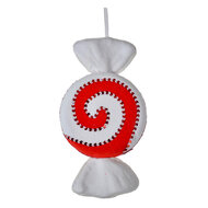 Clayre & Eef | Kerstdecoratie Hanger Snoepje Rood Wit 33x18x4 cm | 66110