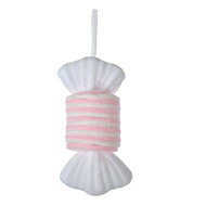 Clayre & Eef | Kerstdecoratie Hanger Snoepje Wit Roze 11x8x20 cm | 66111P