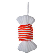 Clayre & Eef | Kerstdecoratie Hanger Snoepje Wit Rood 11x8x20 cm | 66111R